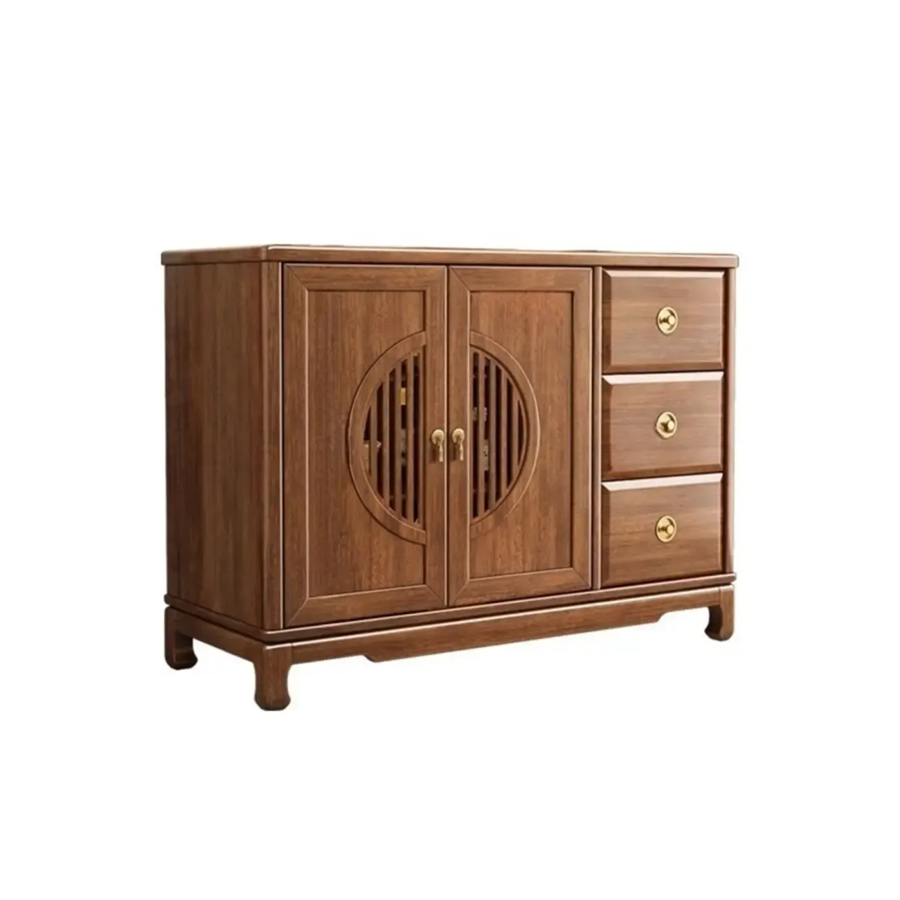 Traditional Wooden Sideboard with Cabinet & Drawer in Walnut Image - 5