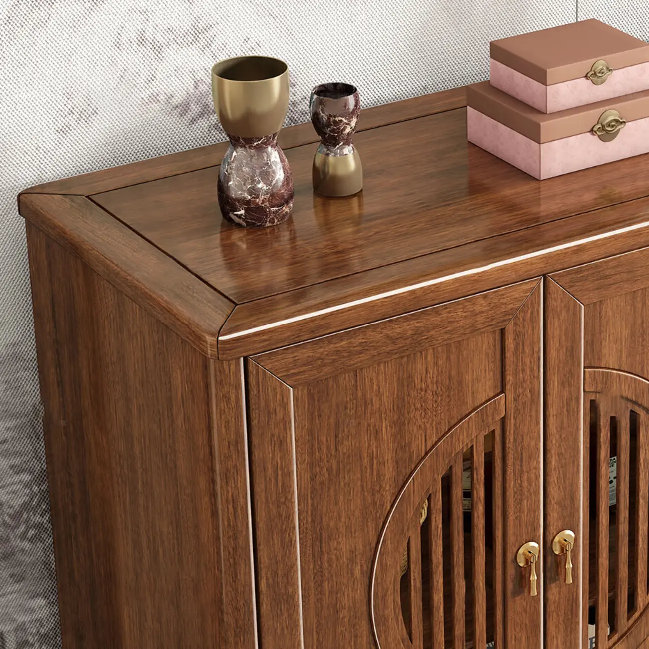 Traditional Wooden Sideboard with Cabinet & Drawer in Walnut Image - 6 | homeyfad