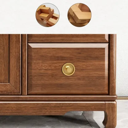 Traditional Wooden Sideboard with Cabinet & Drawer in Walnut Image - 7