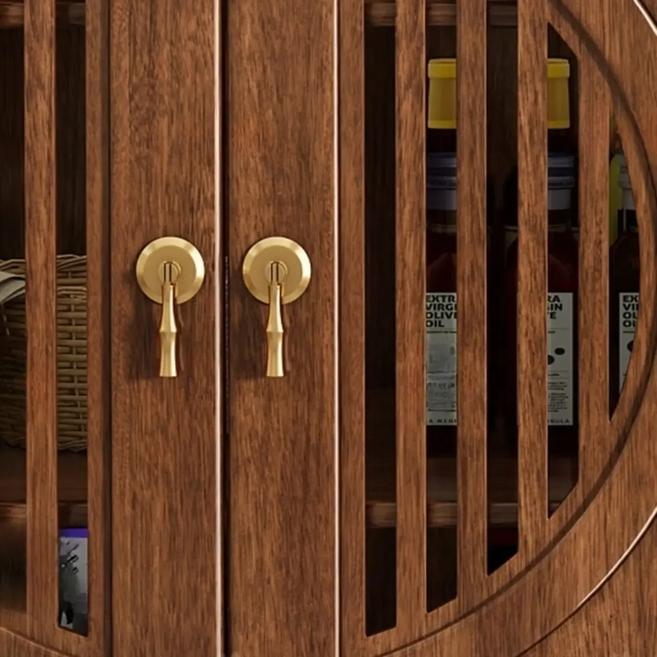 Traditional Wooden Sideboard with Cabinet & Drawer in Walnut Image - 8