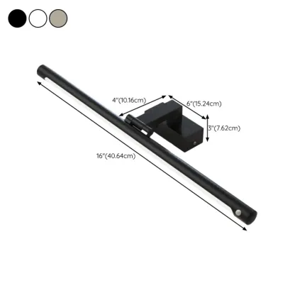 Modern Black Sleek Tubular LED Vanity Light for Cabinet Front #size