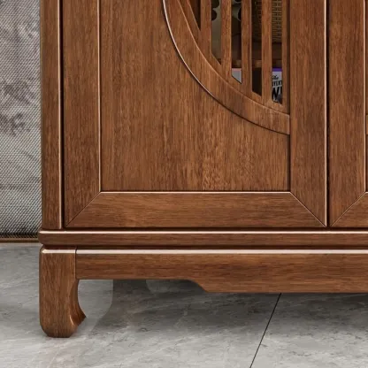 Traditional Wooden Sideboard with Cabinet & Drawer in Walnut Image - 10