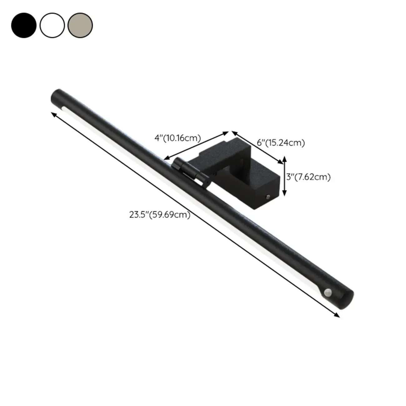 Modern Black Sleek Tubular LED Vanity Light for Cabinet Front Image - 19
