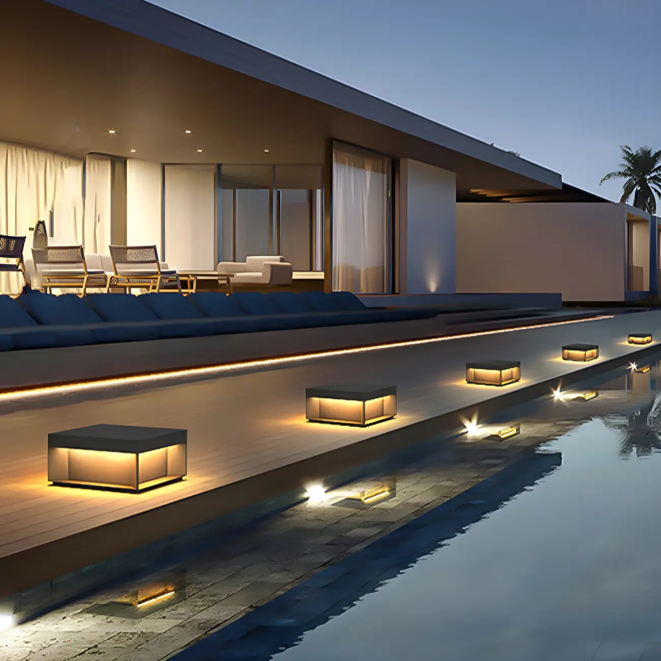 Black Square Metal Pillar Lamp with Warm LED Light - Solar Powered Image - 10 | homeyfad