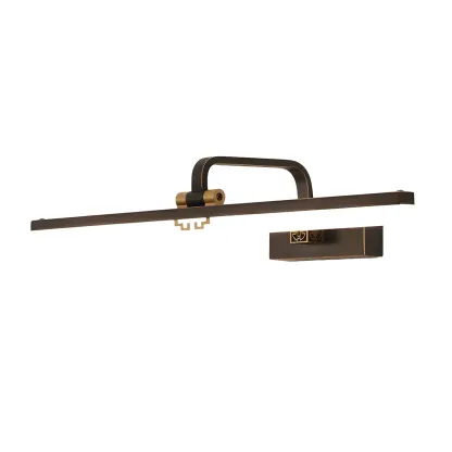 Zen Metal Black Linear LED Vanity Light with Arced Arm for Bathroom Mirror Image - 5