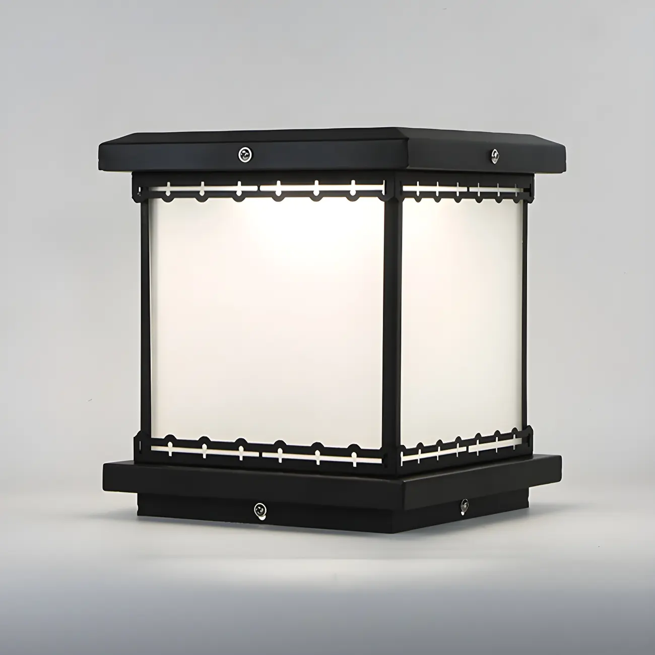 Outsoor Waterproof White Rectangular Metal Pillar Lamp  Image - 3 | homeyfad