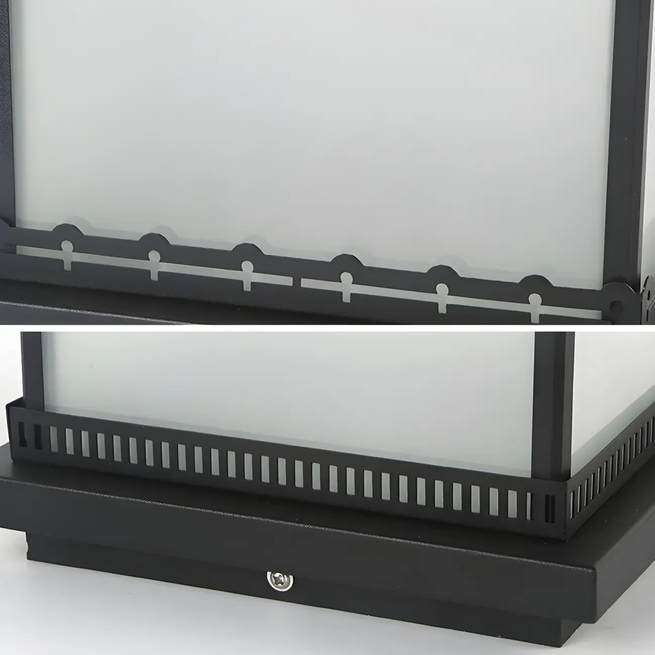Outsoor Waterproof White Rectangular Metal Pillar Lamp Image - 4