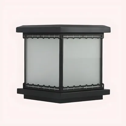 Outsoor Waterproof White Rectangular Metal Pillar Lamp  Image - 6