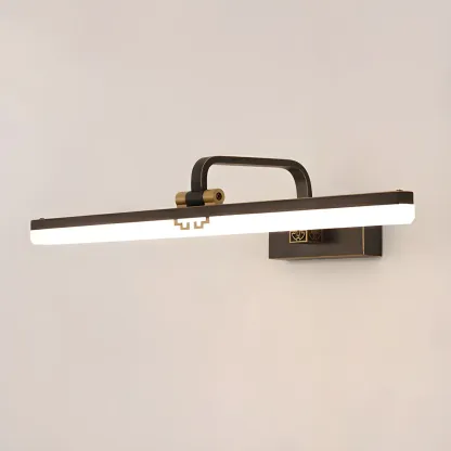 Zen Metal Black Linear LED Vanity Light with Arced Arm for Bathroom Mirror Image - 10