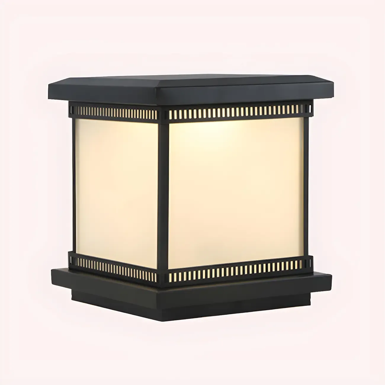 Outsoor Waterproof White Rectangular Metal Pillar Lamp Image - 7