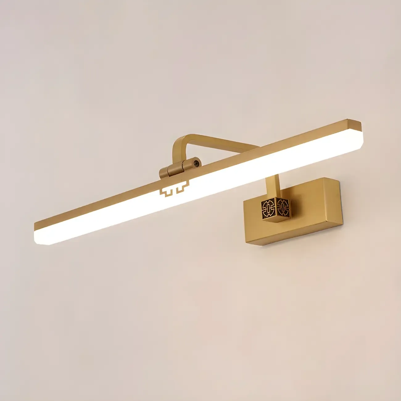 Zen Metal Black Linear LED Vanity Light with Arced Arm for Bathroom Mirror Image - 11