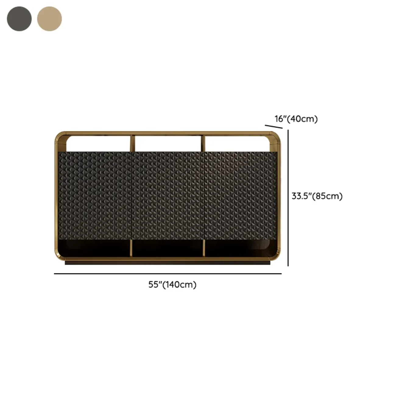 Glam Metal and Wood Sideboard with Shelves Image - 13