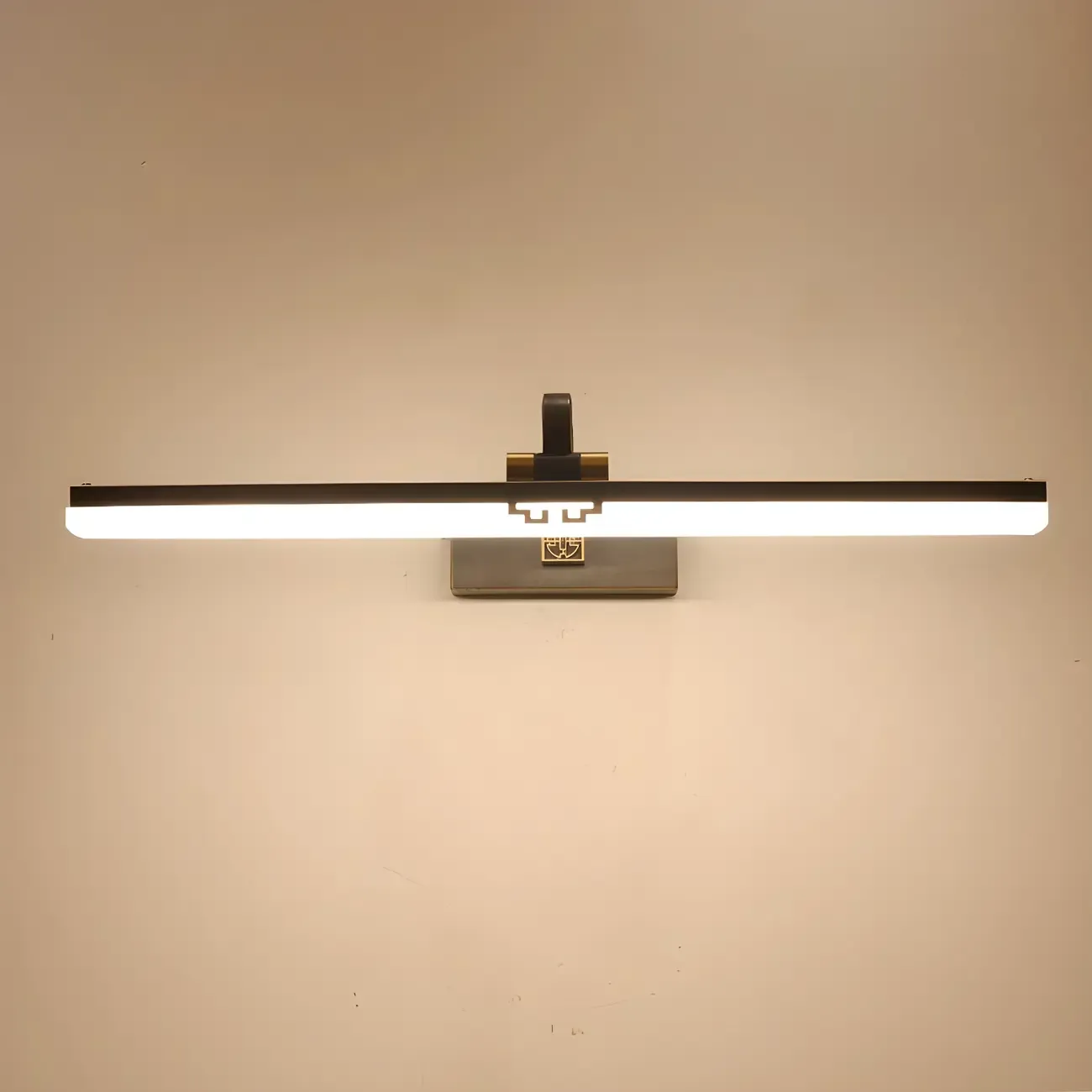 Zen Metal Black Linear LED Vanity Light with Arced Arm for Bathroom Mirror Image - 13