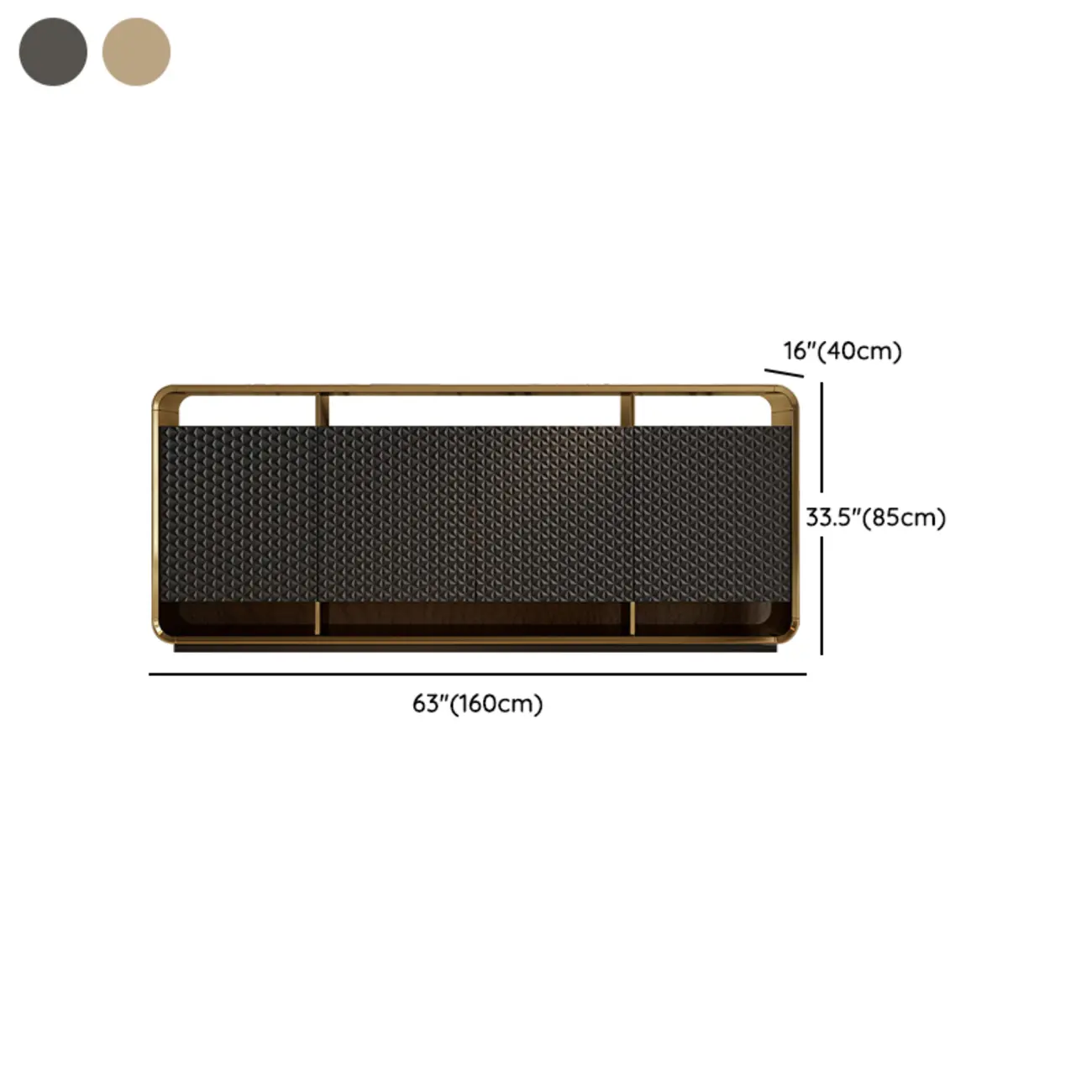 Glam Metal and Wood Sideboard with Shelves Image - 14 | homeyfad