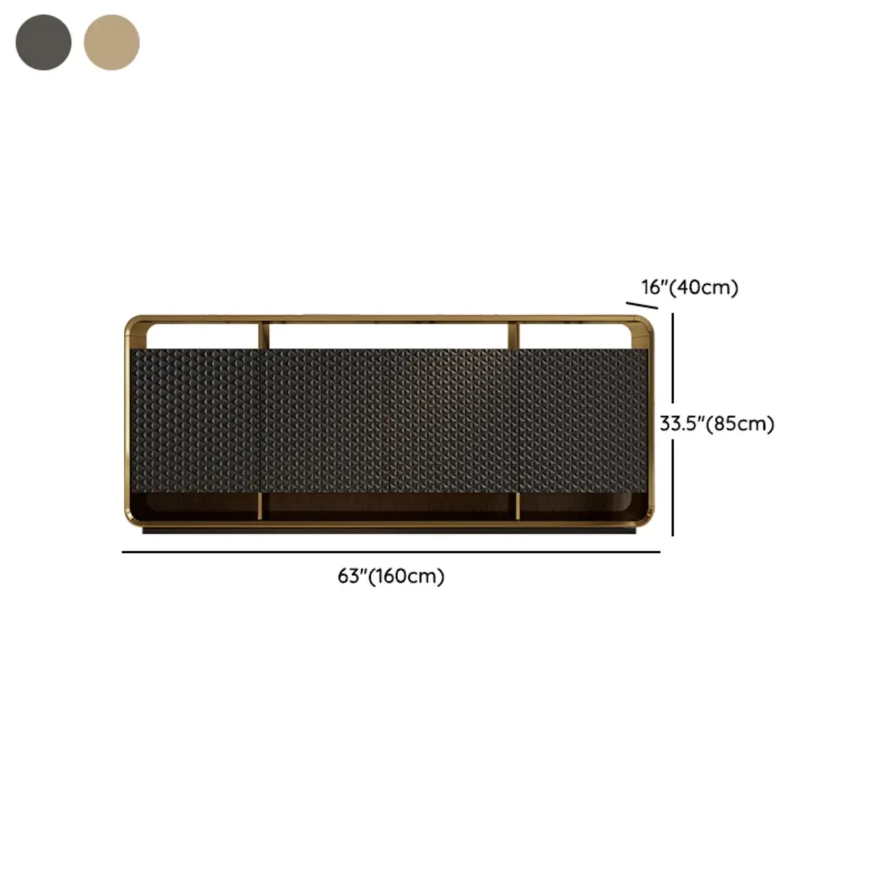 Glam Metal and Wood Sideboard with Shelves Image - 14