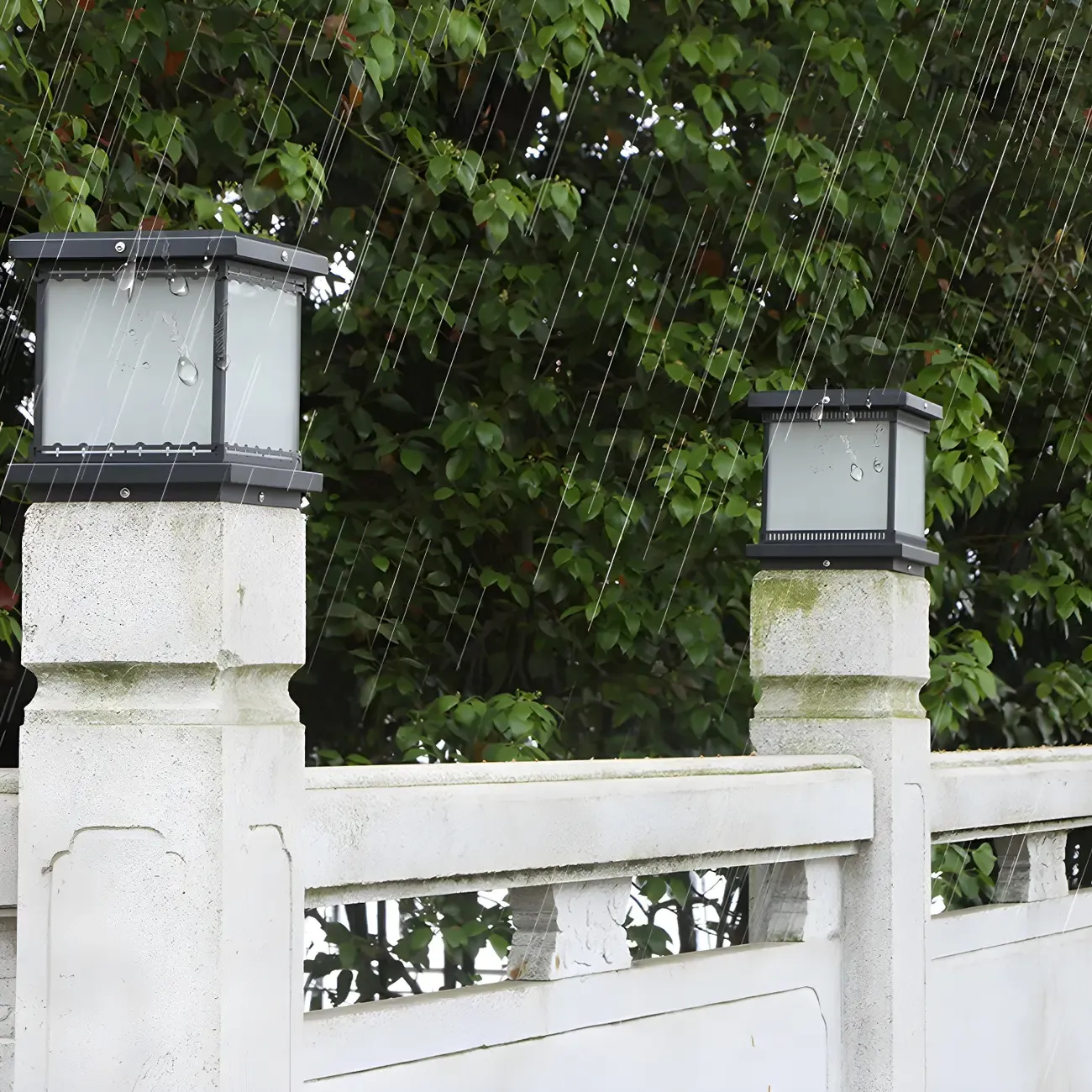 Outsoor Waterproof White Rectangular Metal Pillar Lamp  Image - 10