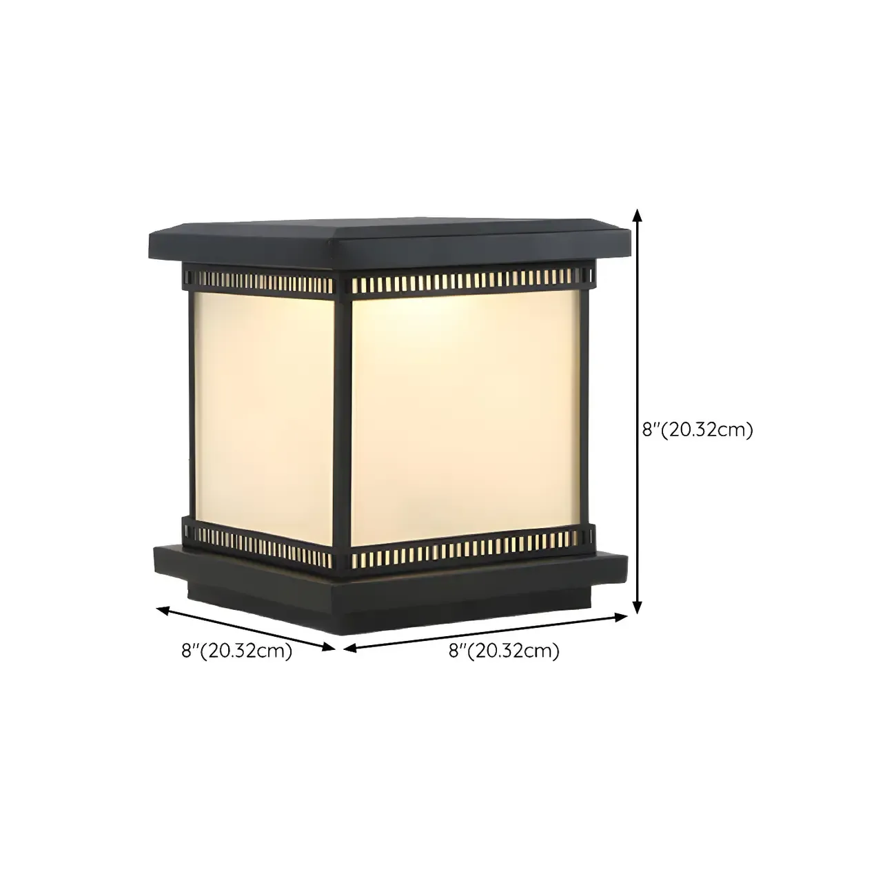 Outsoor Waterproof White Rectangular Metal Pillar Lamp Image - 16