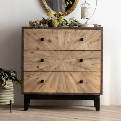 Industrial Wooden Buffet Table with Cabinets for Living Room Image - 3