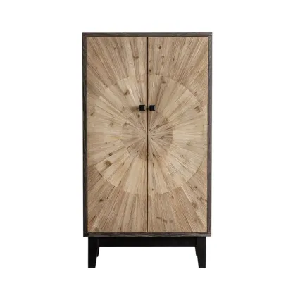 Industrial Wooden Buffet Table with Cabinets for Living Room Image - 5