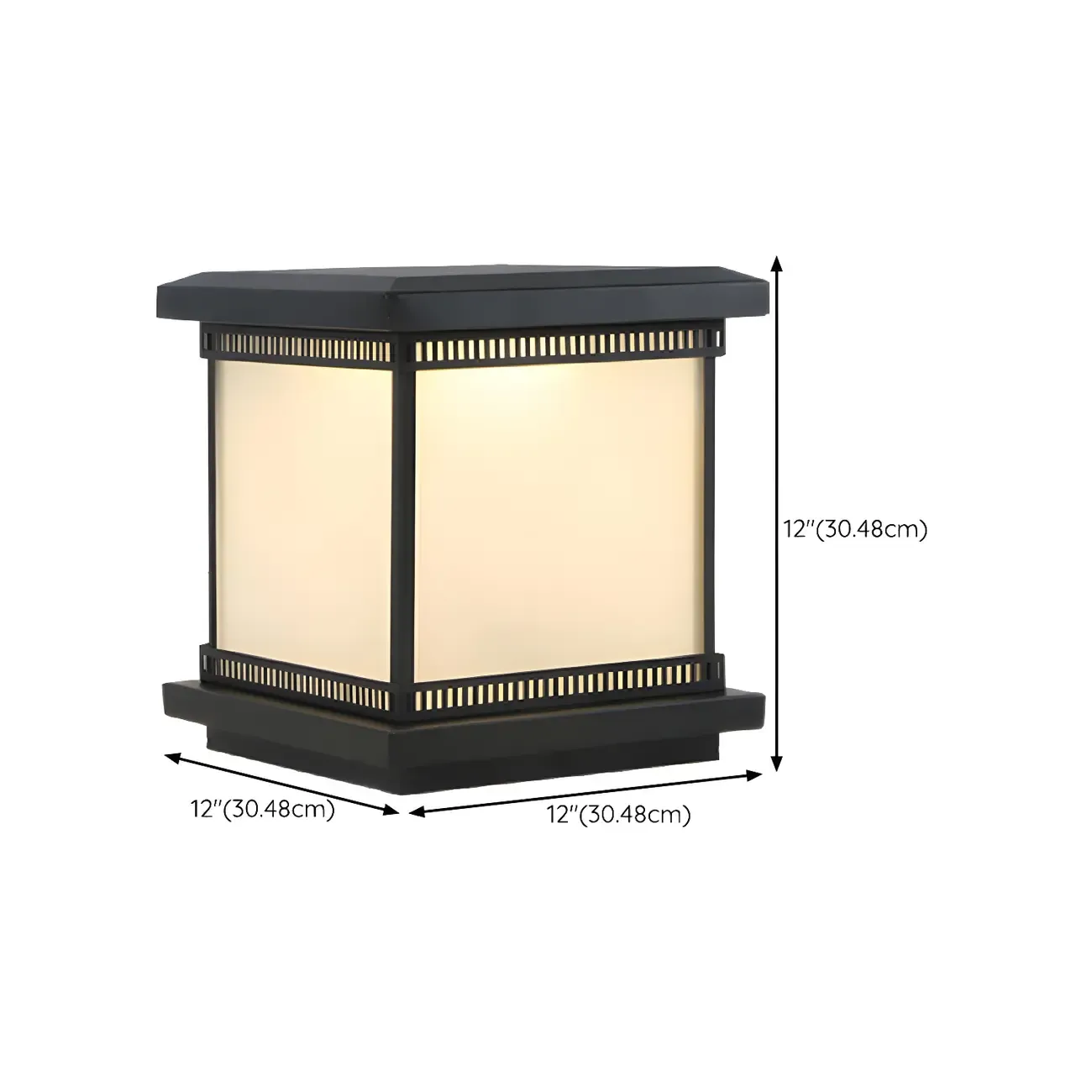 Outsoor Waterproof White Rectangular Metal Pillar Lamp Image - 18
