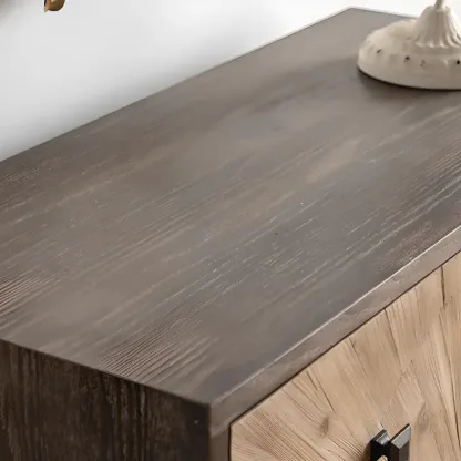 Industrial Wooden Buffet Table with Cabinets for Living Room Image - 7