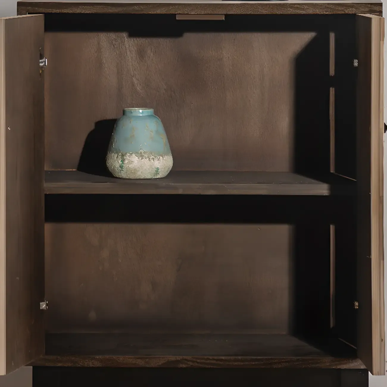 Industrial Wooden Buffet Table with Cabinets for Living Room Image - 9