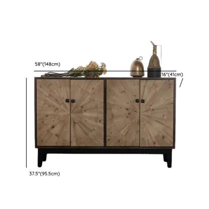 Industrial Wooden Buffet Table with Cabinets for Living Room #size