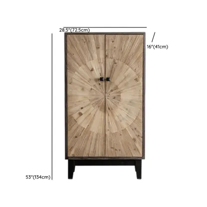 Industrial Wooden Buffet Table with Cabinets for Living Room Image - 11