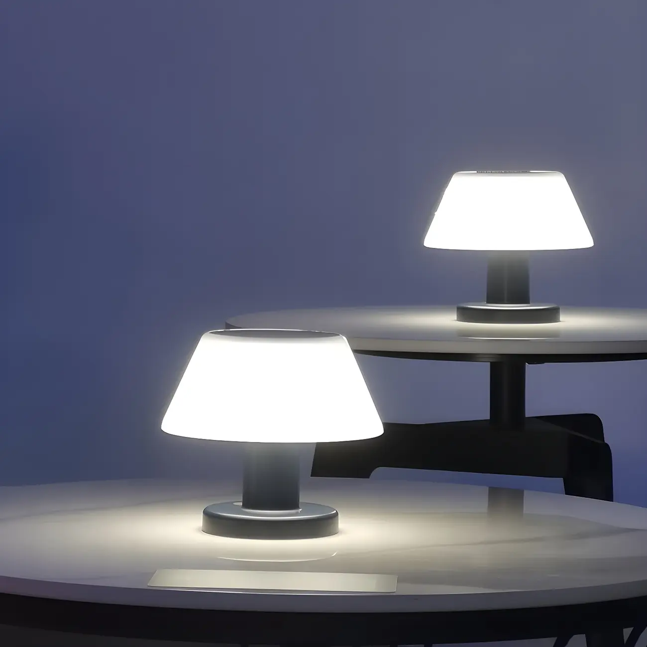 Modern White Solar Drum-Shape Post Cap Light Image - 3 | homeyfad