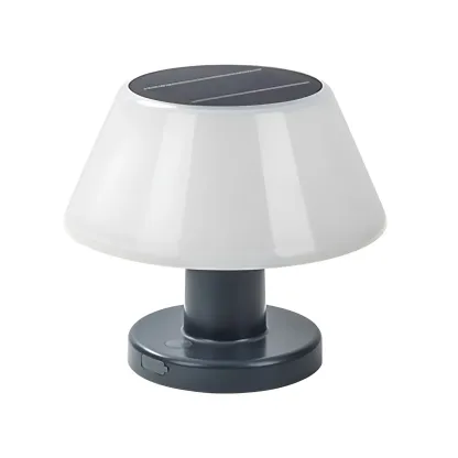 Modern White Solar Drum-Shape Post Cap Light Image - 6