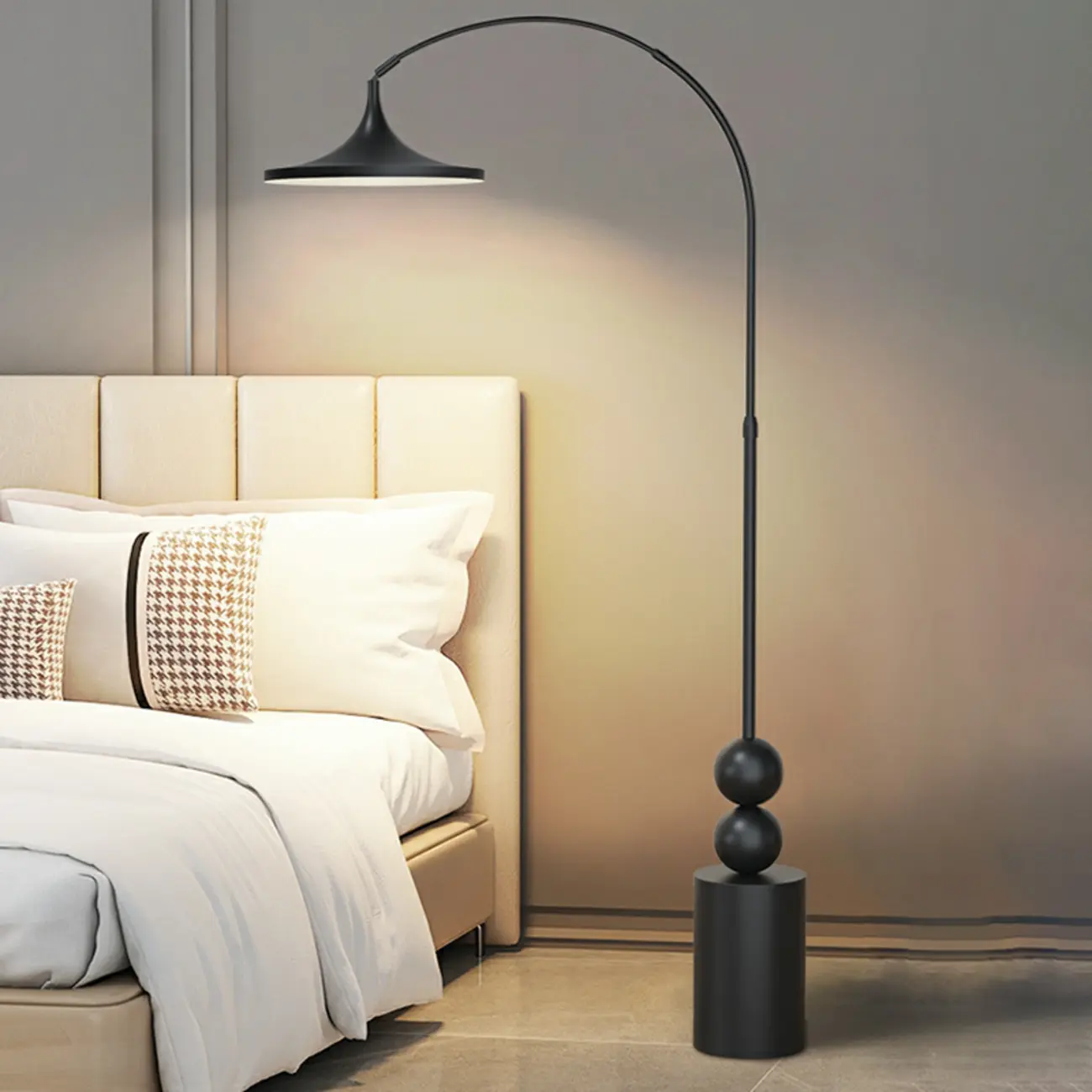 Modern Metal Black Arc Floor Lamp for Living Room Decor Image - 1 | homeyfad