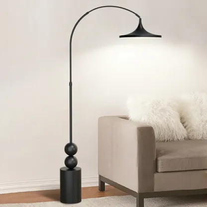 Modern Metal Black Arc Floor Lamp for Living Room Decor Image - 2
