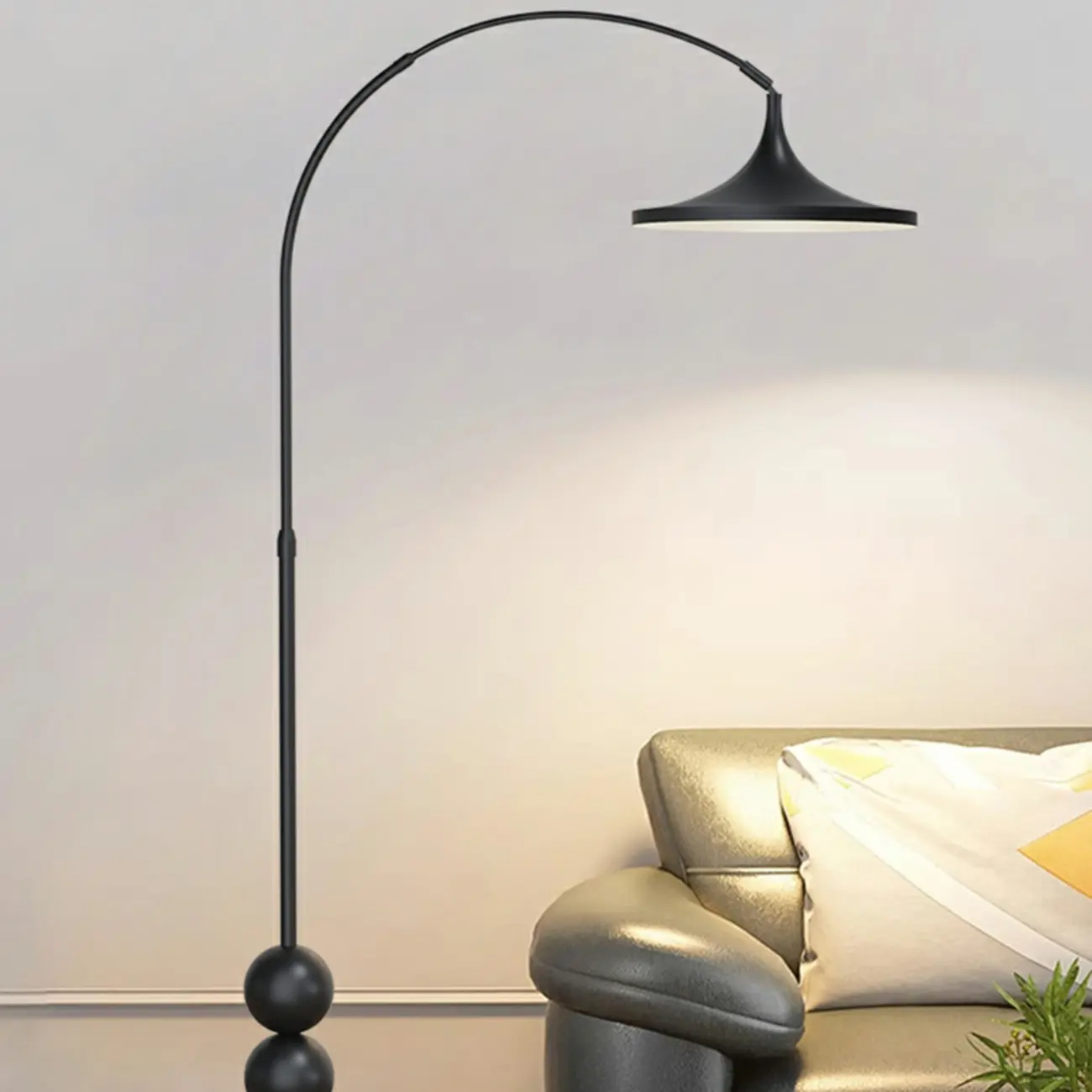 Modern Metal Black Arc Floor Lamp for Living Room Decor Image - 3 | homeyfad
