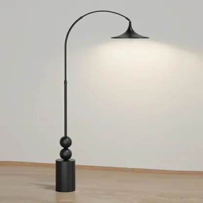Modern Metal Black Arc Floor Lamp for Living Room Decor Image - 4