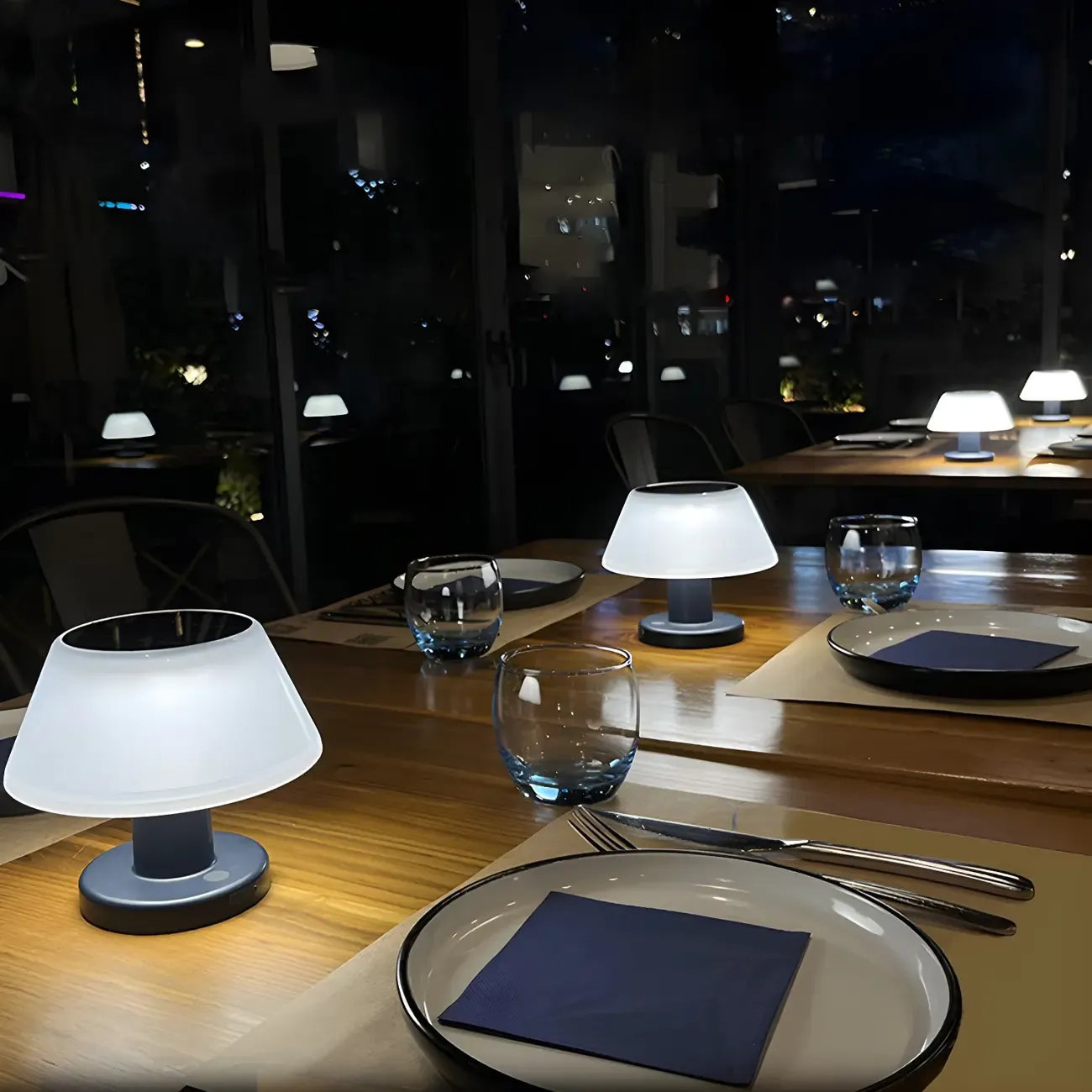 Modern White Solar Drum-Shape Post Cap Light Image - 5