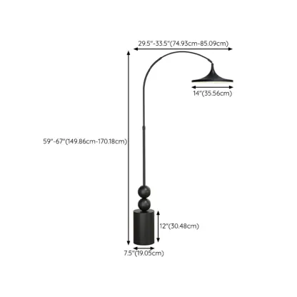 Modern Metal Black Arc Floor Lamp for Living Room Decor #size