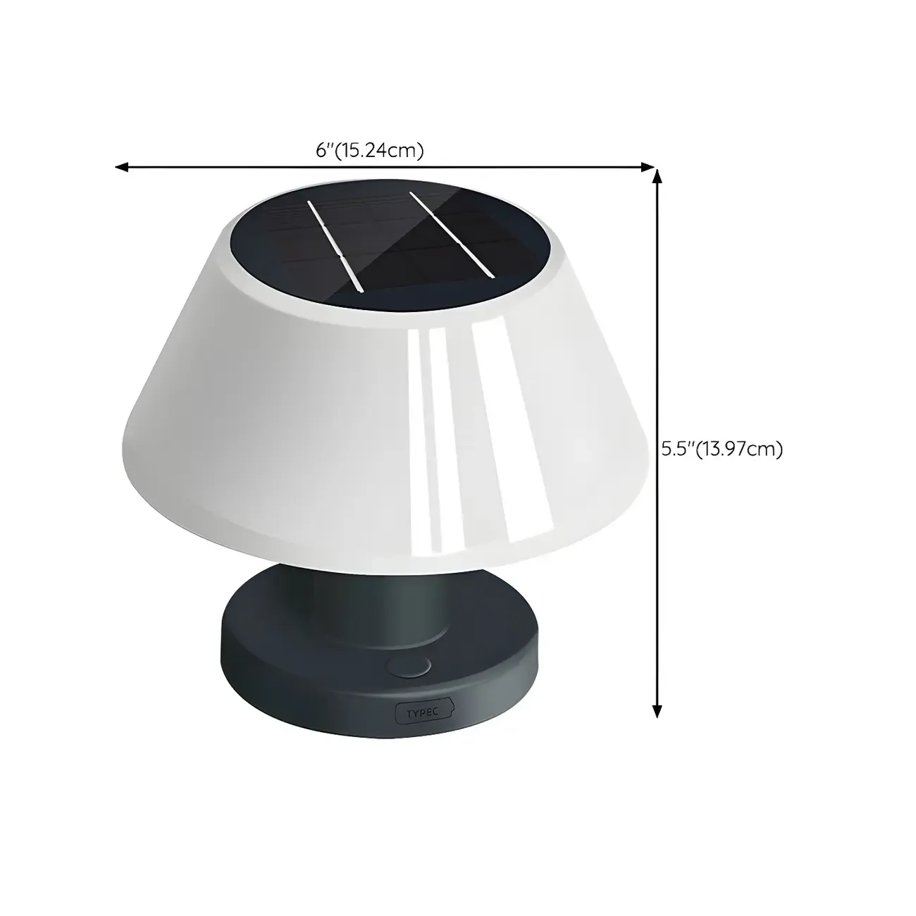 Modern White Solar Drum-Shape Post Cap Light #size