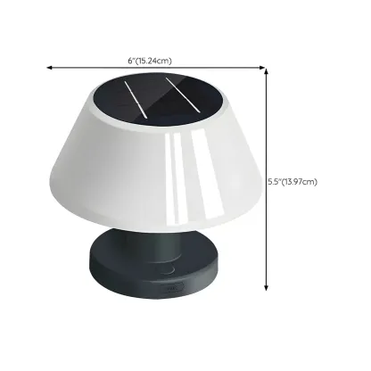 Modern White Solar Drum-Shape Post Cap Light #size