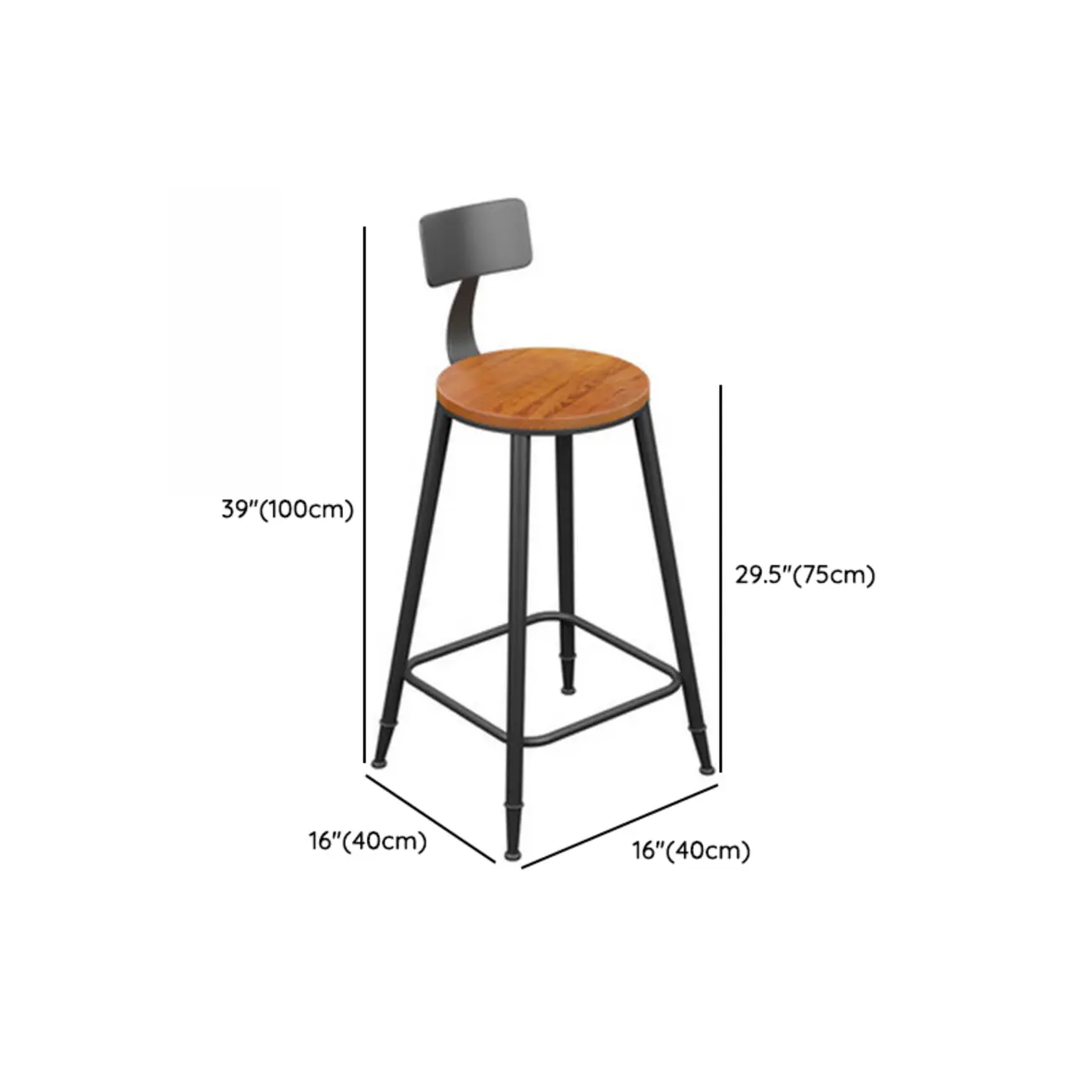 Industrial Wood Bar Table Set with Black Metal Base Image - 17 | homeyfad