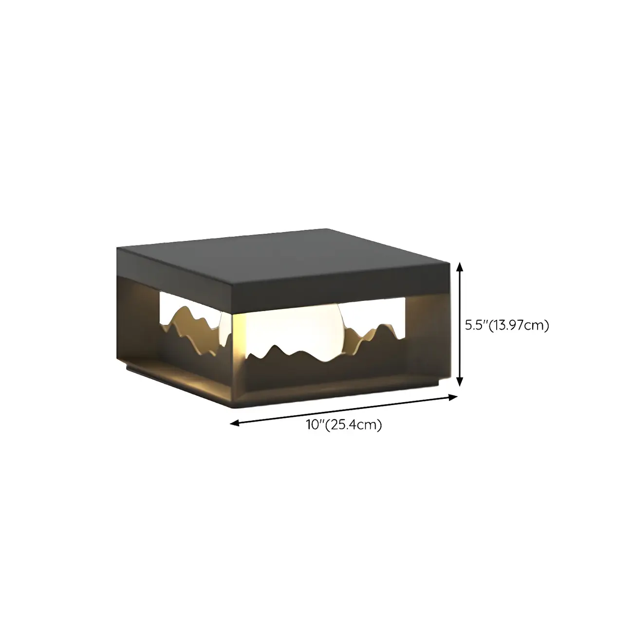Elegant Stainless Steel Black Square Post Table Lamp #size