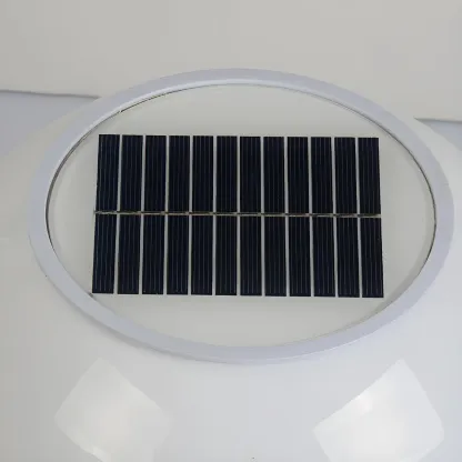 Solar Outdoor Lights Globe Pillar Lamp with Acrylic Shade for Garden Image - 6