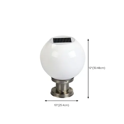 Solar Outdoor Lights Globe Pillar Lamp with Acrylic Shade for Garden #size
