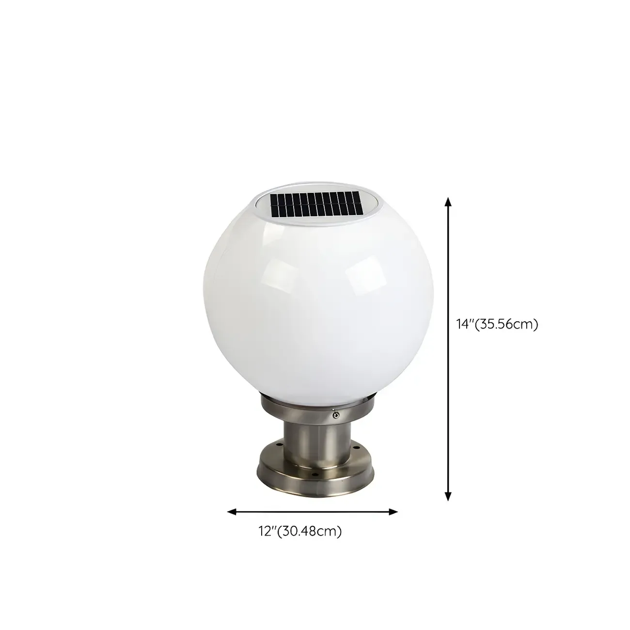Solar Outdoor Lights Globe Pillar Lamp with Acrylic Shade for Garden Image - 11