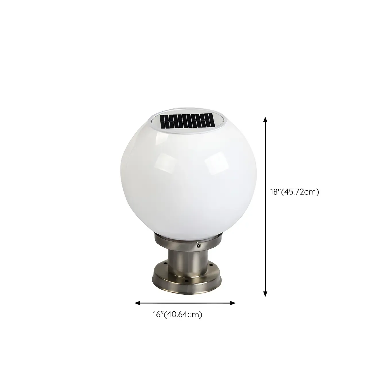 Solar Outdoor Lights Globe Pillar Lamp with Acrylic Shade for Garden Image - 12
