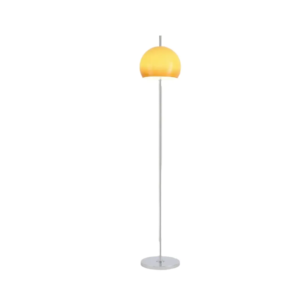 Minimalist Modern Floor Lamp with Yellow Glass Dome Shade Image - 6