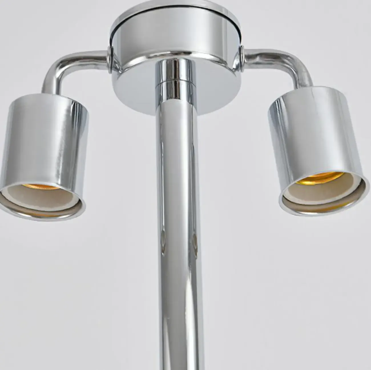 Minimalist Modern Floor Lamp with Yellow Glass Dome Shade Image - 8