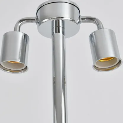 Minimalist Modern Floor Lamp with Yellow Glass Dome Shade Image - 8