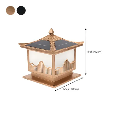 Waterproof Solar Energy Pillar Light LED Aluminum with Glass Shade for Garden Image - 16