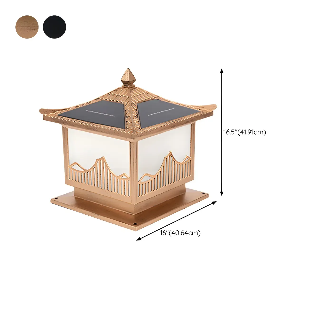Waterproof Solar Energy Pillar Light LED Aluminum with Glass Shade for Garden Image - 17