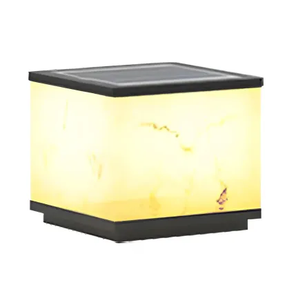 Metal Square Shape Outdoor Light Modern Style 1-Light Waterproof Pillar Lamp Image - 6